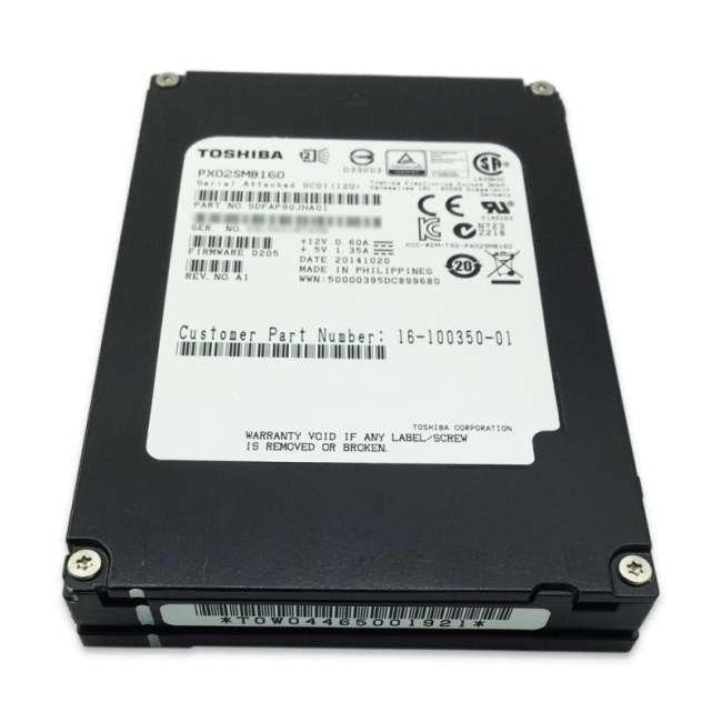 Toshiba Enterprise PX02SMB160 1.6TB MLC SAS 12Gbps Solid state Mixed-Use